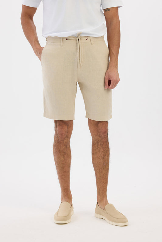 Lightweight linen shorts- Beige