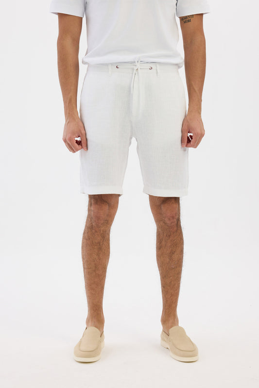 Lightweight linen shorts- White