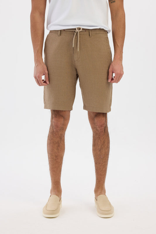 Lightweight linen shorts- Brown
