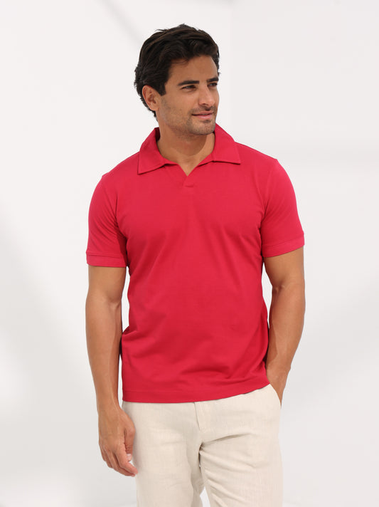 COTTON POLO SHIRT - PINK