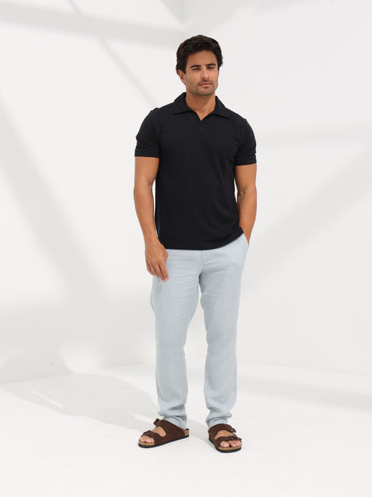 COTTON POLO SHIRT - BLACK