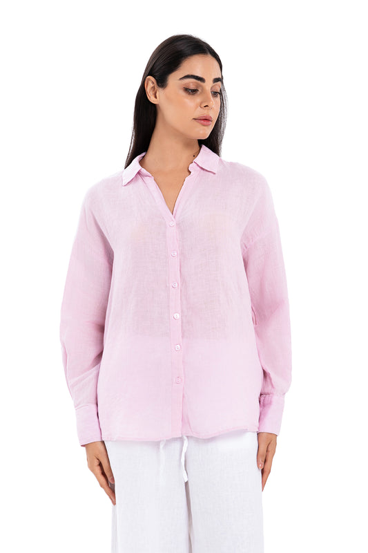 Linen Shirt - Light Pink