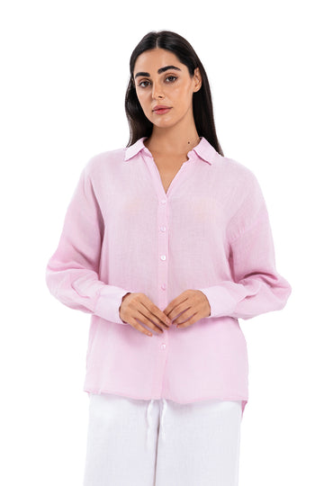 Linen Shirt - Light Pink