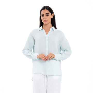 Linen Shirt - Baby Blue