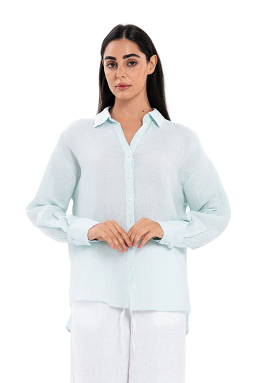 Linen Shirt - Baby Blue