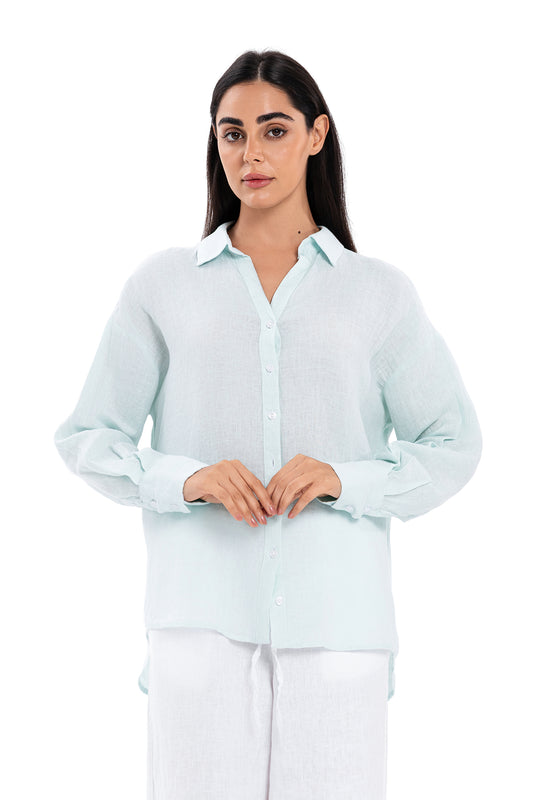 Linen Shirt - Baby Blue