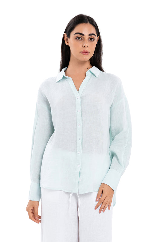Linen Shirt - Baby Blue