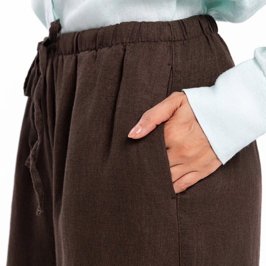 Linen Trouser - Brown