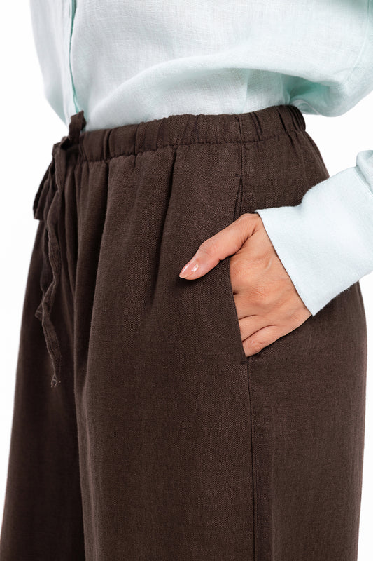 Linen Trouser - Brown