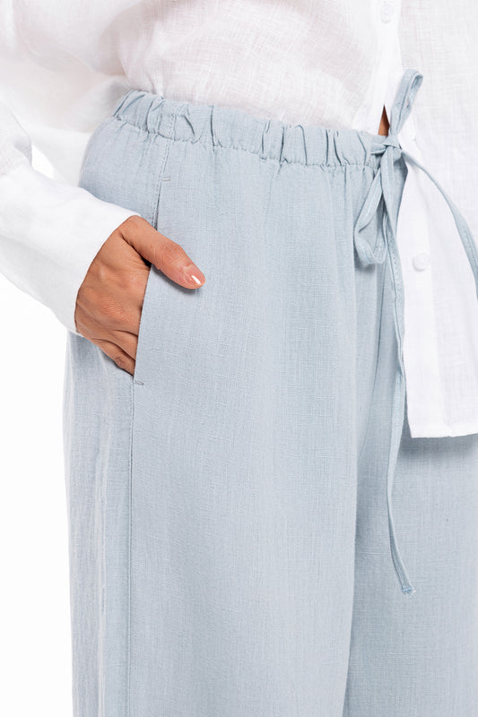 Linen Trouser - Baby Blue