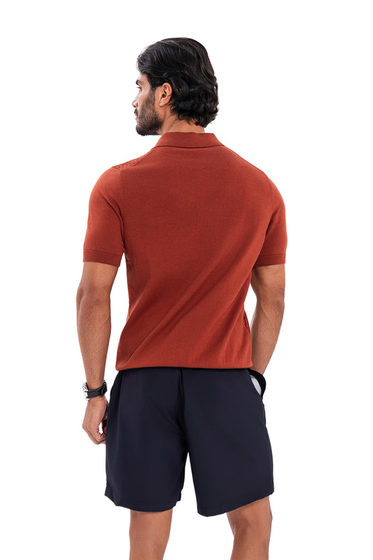 Cotton Zipper Knit - Burgundy