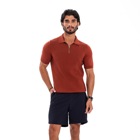 Cotton Zipper Knit - Burgundy