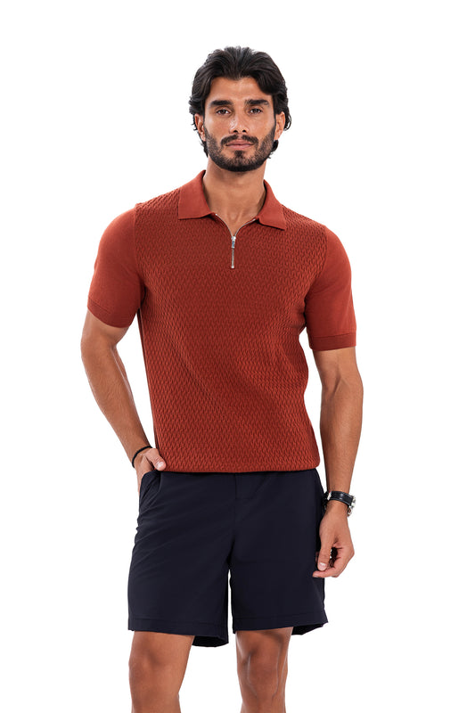 Cotton Zipper Knit - Burgundy