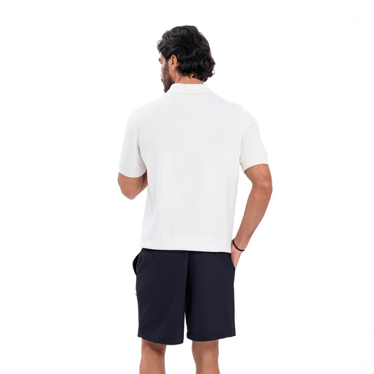 Cotton Zipper Knit - White