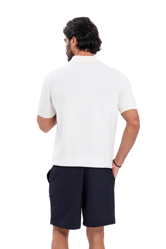 Cotton Zipper Knit - White