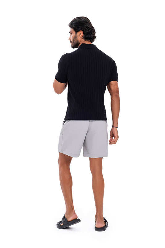 V-Polo Line T-Shirt - Black