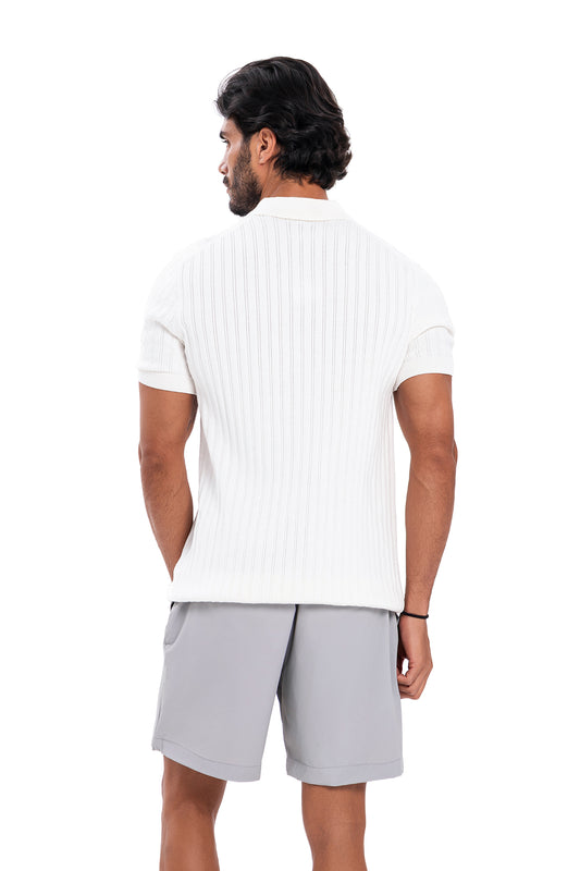 V-Polo Line T-Shirt - White