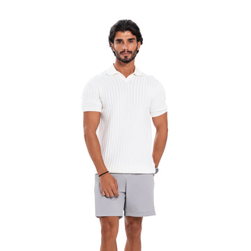 V-Polo Line T-Shirt - White