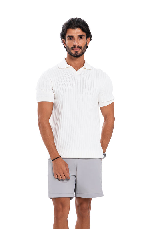 V-Polo Line T-Shirt - White
