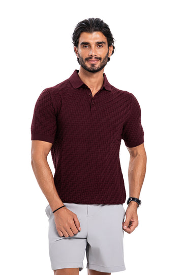 New Polo Knit - Burgundy