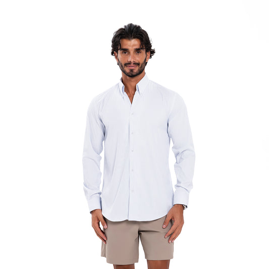 Classic shirt - Baby Blue With White Lines