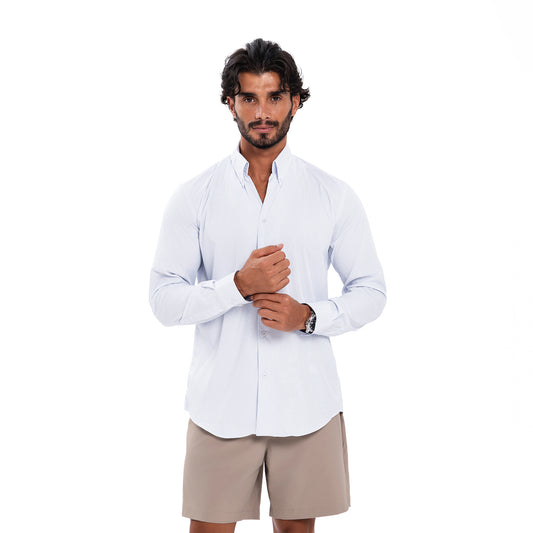 Classic shirt - Baby Blue With White Lines