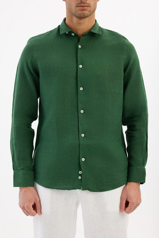 100% Linen Shirt - Green