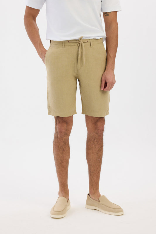 Lightweight linen shorts- Warm Beige