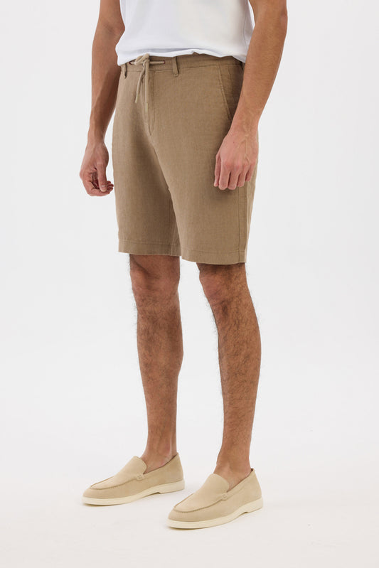 Lightweight linen shorts- Brown