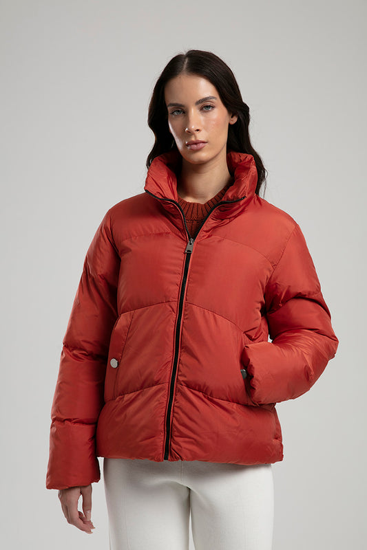 Women's Cropped Puffer Jacket – Red