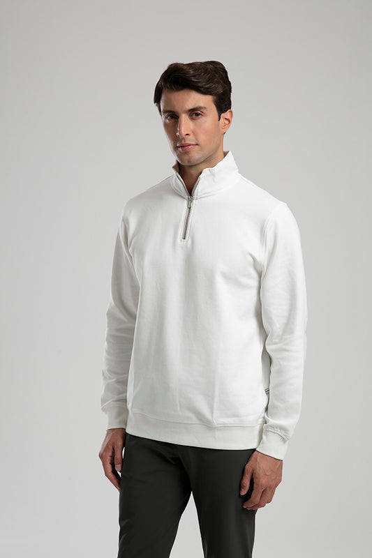 Half-Zip Sweater - White