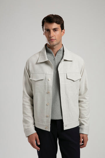 Utility Overshirt Jacket - Beige