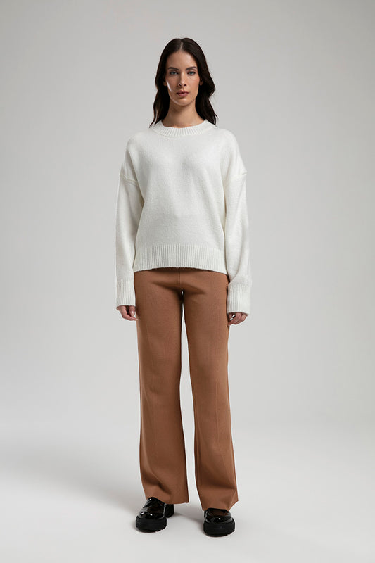 Oversized Knit Sweater - Off White