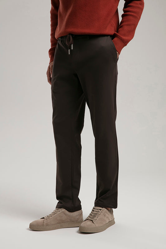 Waterproof Slim-Fit Trousers - Brown