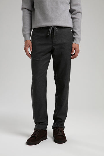 Drawstring Wool Trousers - Grey