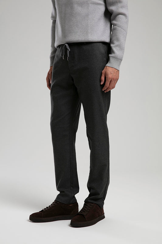 Drawstring Wool Trousers - Grey