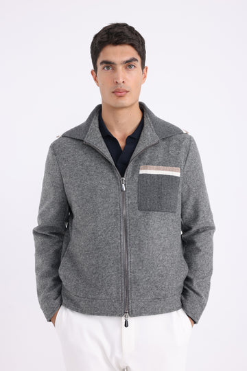 Wool-Blend Jacket - Grey