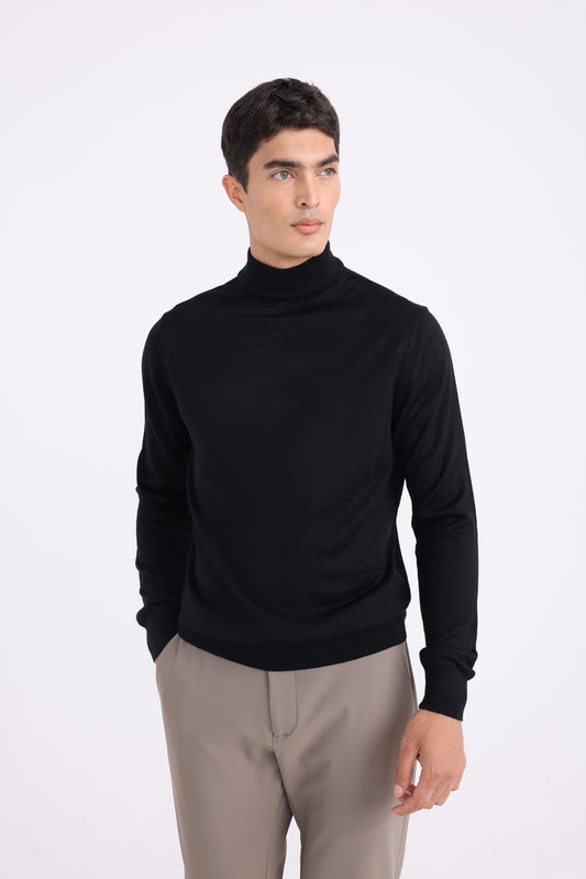 High Neck Sweater - Black