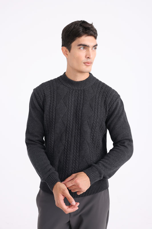 Classic Wool Sweater - Dark Grey