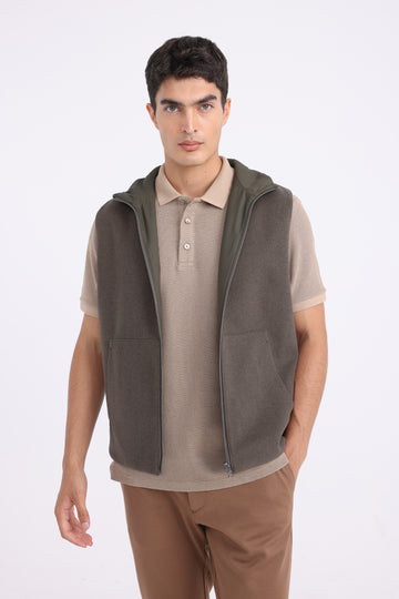 Green and Olive Two Face Vest