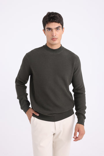 Wool High Neck sweater - Green