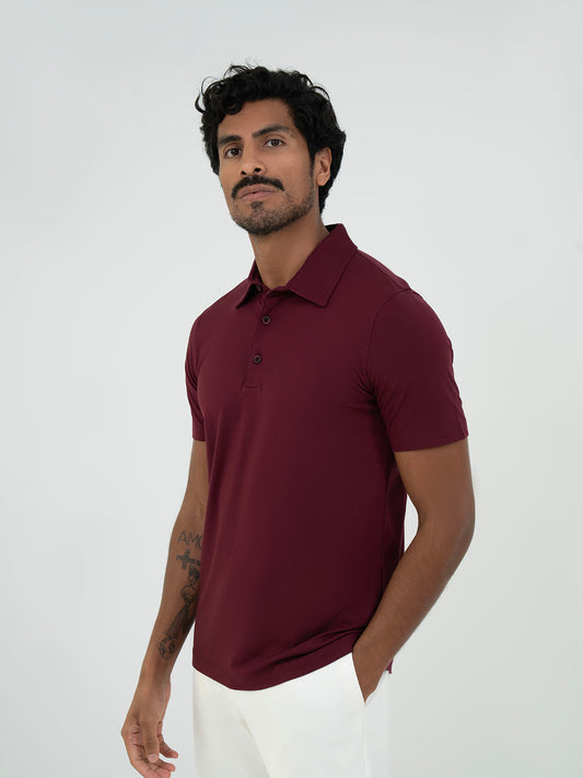 Basic Polo T shirt - Burgundy