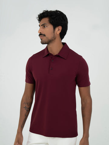 Basic Polo T shirt - Burgundy