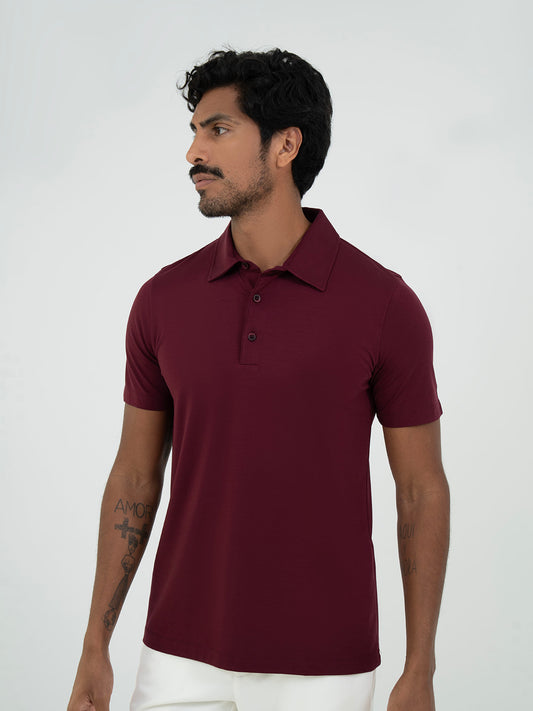 Basic Polo T shirt - Burgundy