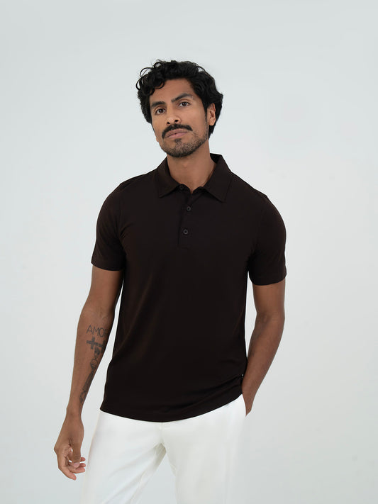 Basic Polo T shirt - Brown