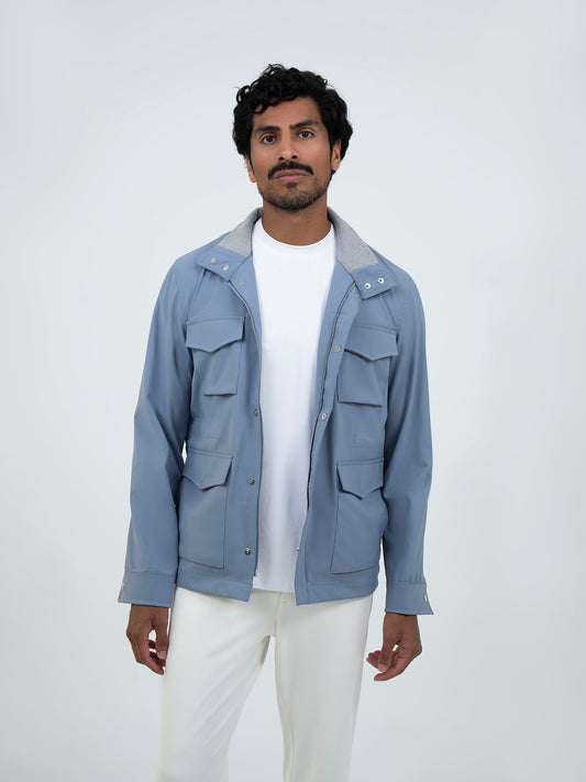 Waterproof Safari Jacket – Blue