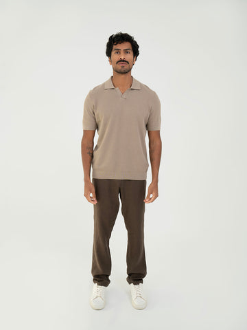 تي شيرت بولو بفتحة V - بيج