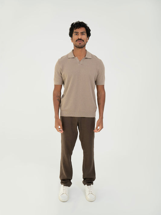 تي شيرت بولو بفتحة V - بيج