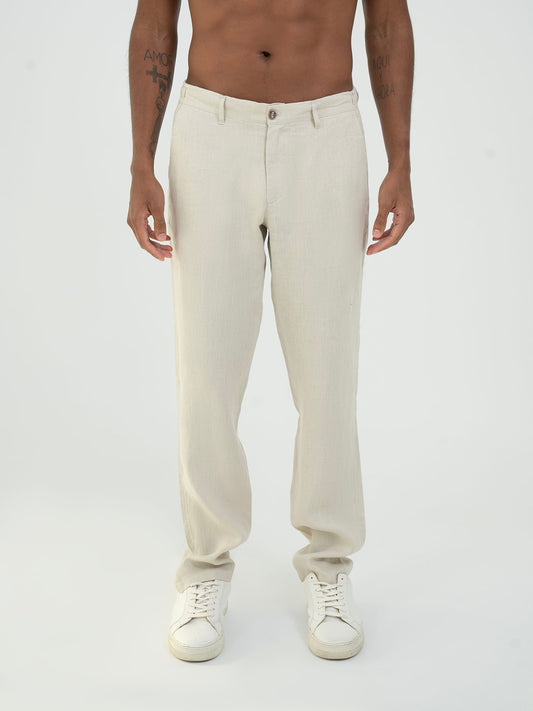 linen Trousers - Beige