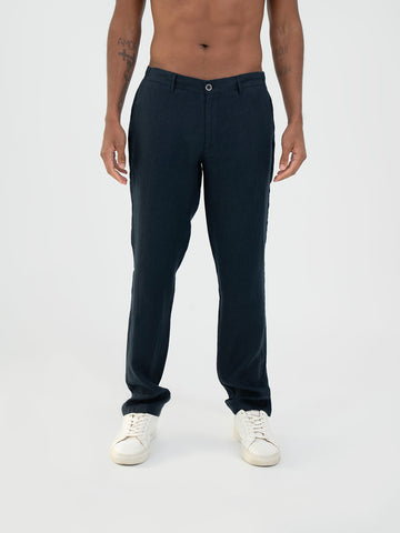 linen Trousers - Navy